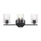 Designers Fountain Haven 24 in. 3-Light Matte Black Vanity Light with Clear Rippled Glass Shades for Bathrooms D309M-3B-MB - alternate 1
